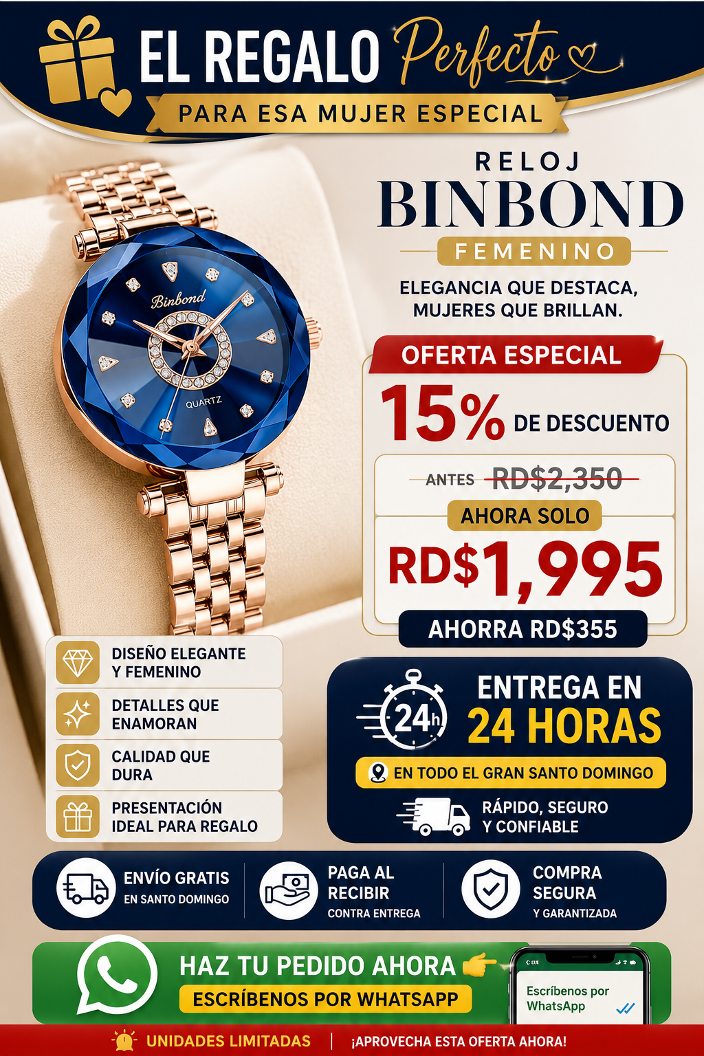 RELOJ BINBOND EN OFERTA