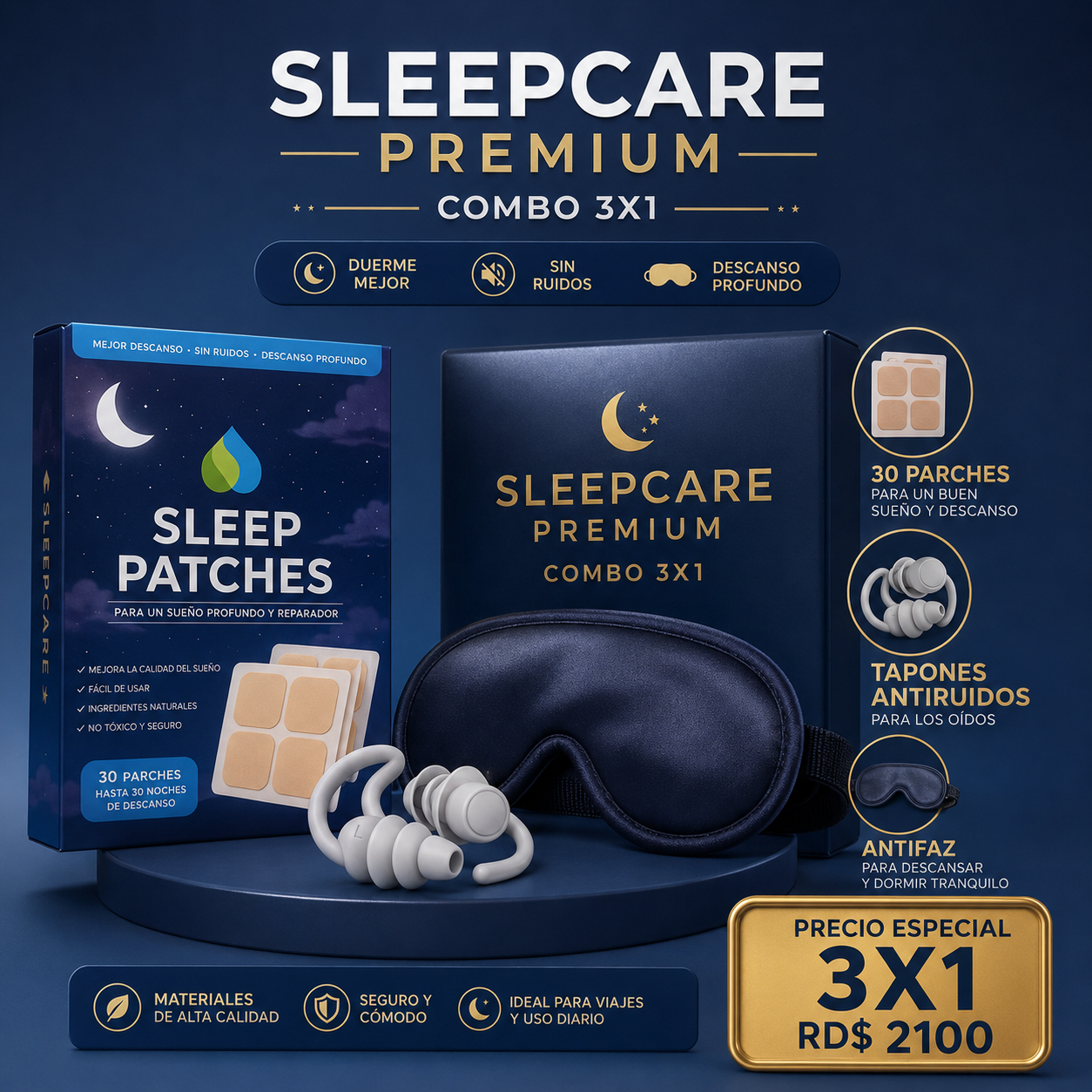 SleepCare Premium | Sistema 3 en 1 para un Descanso Reparador